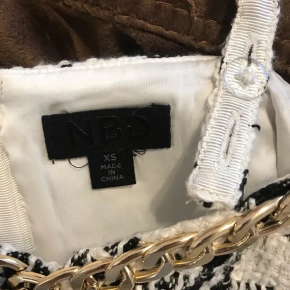 Nbd Mariska Bustier Top in White & Black - Picture 4 of 5